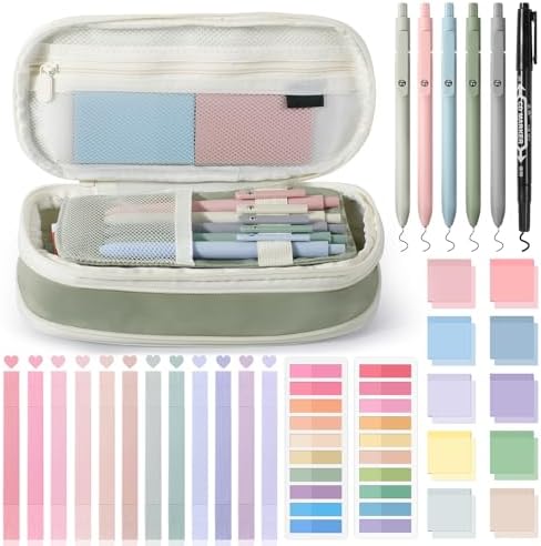 49Pcs Book Annotation Kit Aesthetic School Supplies with Pencil Case by KOUDGY