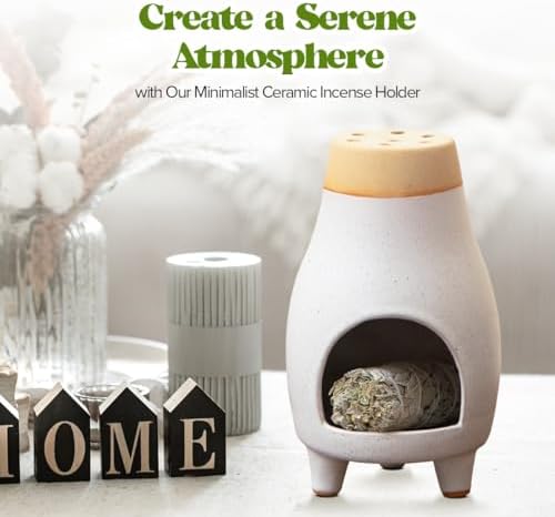 Palo Santo Sage Incense Holder I Meditation Gift Ceramic Décor Bowl Witchcraft Supplies Smudge Bowl I Elegant Burner for Spiritual Cleansing and Meditation Sessions - Image 2