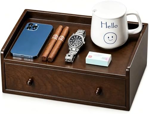 Wooden Mail Organizer with Drawer for Desk and Countertop by GroveMindooOfficeStorage