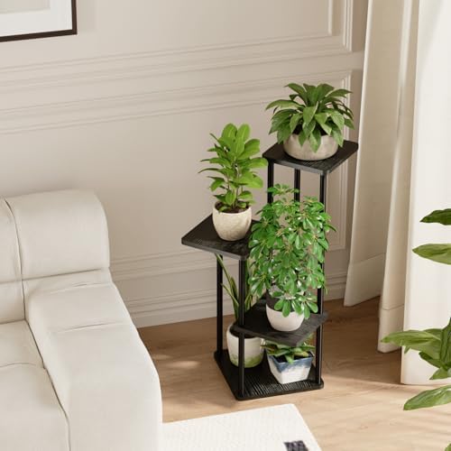 Bamworld Small Plant Stand Indoor 4 Tier Corner Plant Shelf - Image 4