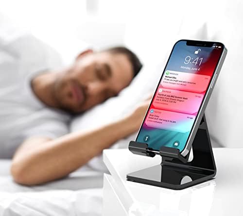 Crpich Acrylic Phone Stand, Ergonomic Design for Apple iPhone and Samsung Galaxy, Compatible with 4-8 Inch Screens, Black - Image 7