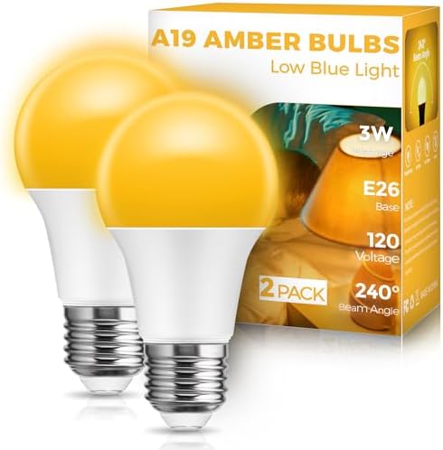 JandCase Amber Light Bulbs, Healthy Sleep,Warm Light Bulbs Blue Light Block by JandCase