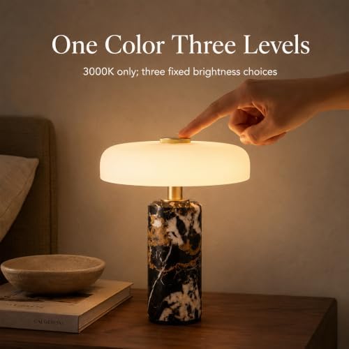 Cordless Rechargeable Marble Table Lamp with Touch Dimmable﻿ - Image 7