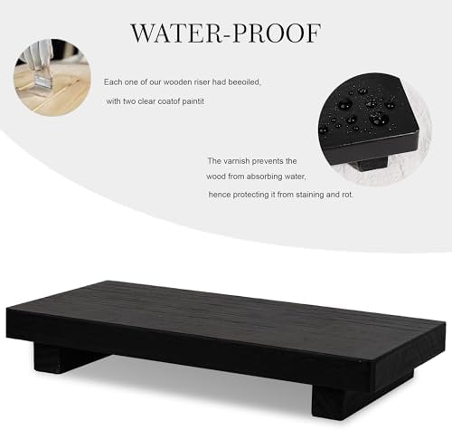 Wood Bathroom Tray Farmhouse Decor Kitchen Soap Holder, 10"x4.5" Black - Image 3