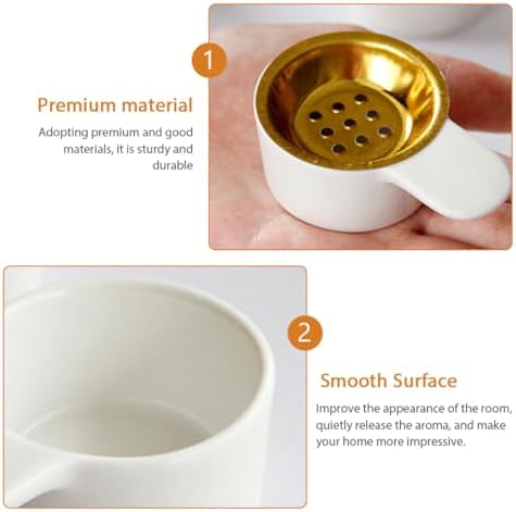 Lurrose Compact Ceramic Incense Burner Small White Censer Holder Tabletop Aroma Stove Minimalist Incense Holder for Home Fragrance and Meditation Decor - Image 3