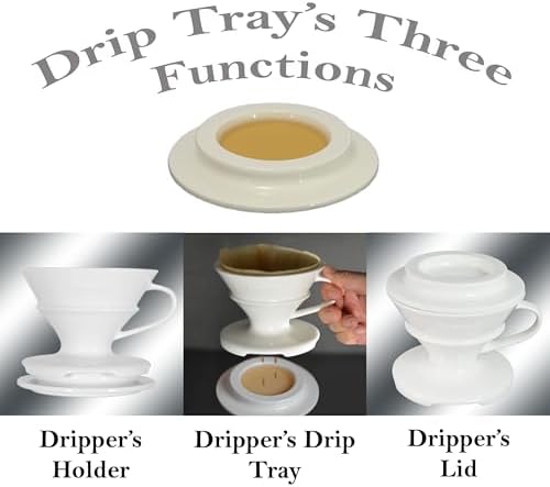 3-in-1 Ceramic Drip Tray for Pour-Over Coffee Dripper - Image 4
