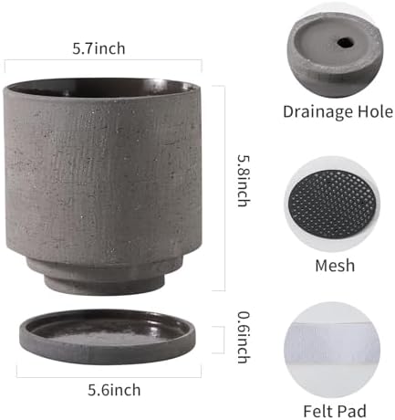 Nihow Ceramic Plant Pot with Cute Resin Figure for Idoor Plants, 5.75 Inch - Image 2