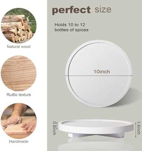 Round Decorative Tray Farmhouse Kitchen Decor Soap Dish, 10" White - Image 6