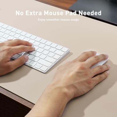 Aothia Large PU Leather Desk Pad Protector – Non-Slip Mouse Pad & Writing Mat for Office/Home, Waterproof, Easy to Clean (31.5" x 15.7", Eggshell) - Image 3
