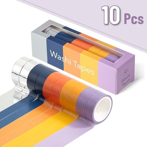 Mr. Pen- Washi Tape Set, 10 Rolls, 5 Yards/Roll, Washi Tape for Scrapbook - Image 2