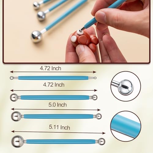 Amrules 10Pcs Double-Ended Stainless Steel Dotting Tools with Multiple Size - Image 2