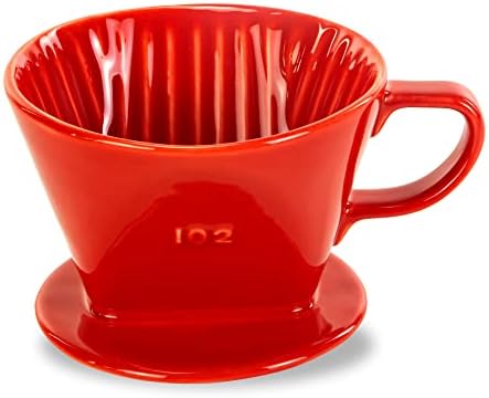 Pour Over Ceramic, Coffee Dripper Ceramic Coffee Maker,Red by LHUKSGF