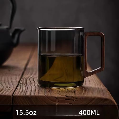 Tea Infuser Mug 400ML/15.5oz，Borosilicate Glass Infusion Mug Dishwasher Safe preferred for birthday gifts (dark green) - Image 4