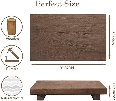 Wood Bathroom Tray Farmhouse Decor Kitchen Soap Holder, 9"x6" Walnut - Image 6