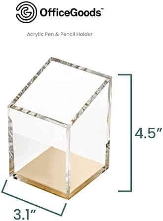 OfficeGoods Acrylic Pen and Pencil Holder, Gold - Image 2