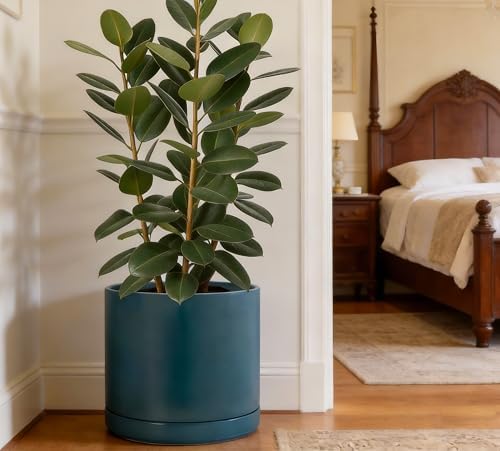 D'vine Dev 14 Inch Ceramic Planter Pot, Teal, 94-O-G-9 - Image 2
