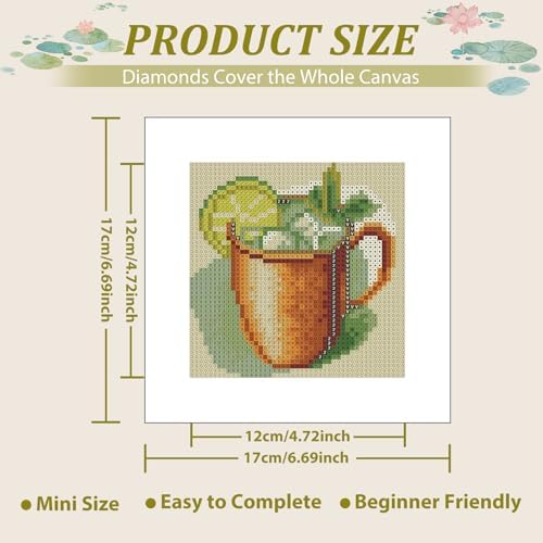 12 Pcs Small Diamond Art Kits Cocktail Diamond Art Kits for Adults - Image 3