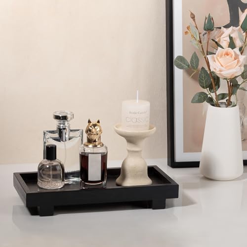 Decorative Tray Farmhouse Decor Wood Soap Holder, 10.8 * 5.3 Black - Image 2