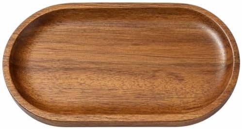 Small Acacia Wood Serving Tray Wooden Vanity Tray Bathroom Counter Organizer Coffee Bar Tray Mini Wooden Platter Appetizer Snack Serving Board Decorative Wood Tray Brown, Ellipse by Unknown