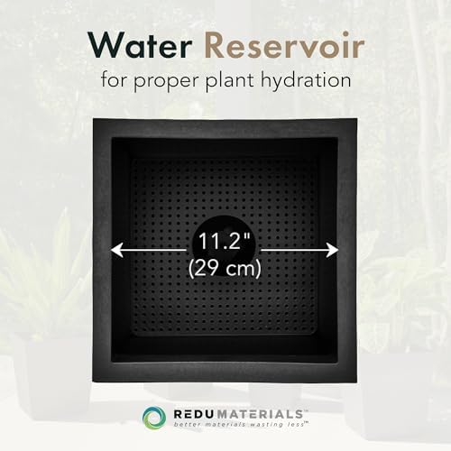 Tierra Verde Self-Watering Planter, Citadel Horizon, 13.5"x14", Black - Image 5