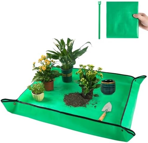39.5" X 31.5" Large Repotting Mat for Indoor Plants Transplanting and Dirt Control Portable Potting Tray Plant Gifts for Plant Lovers Gardening Gifts for Women & Men by FocusonGardeningProjects