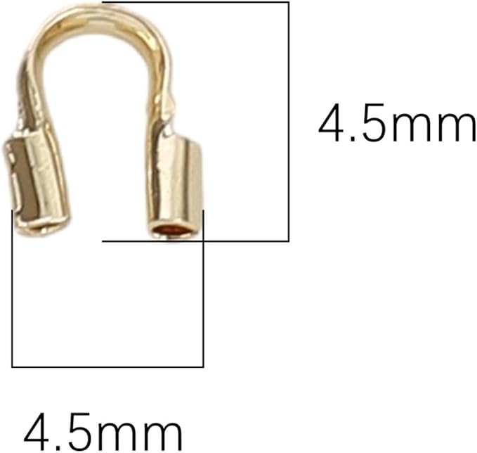 14K Gold Plated U Shape End Caps 4.5x4.5mm 400pcs for Jewelry Making Findings