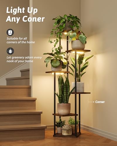 GENTINGBRO Plant Stand Indoor with Grow Lights Corner Plant Stand - Image 3