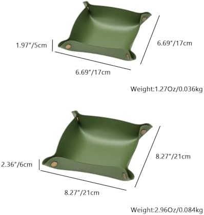 Canvas Storage Tray Cotton Key Catchall Stylish Organizer for Small Items Lightweight Design (Green,Small) - Image 2
