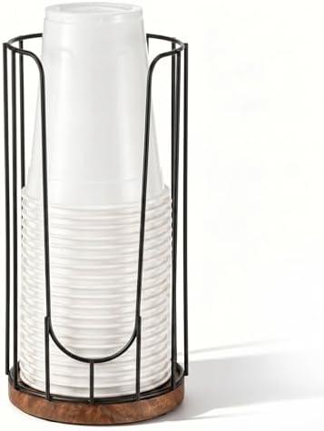 Geelin 18oz Adjustable Coffee Cup Dispenser with Wooden Base by Geelin
