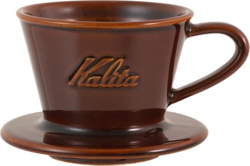 Kalita DACHI MI 155 Coffee Dripper, Mino Ware, High Heat Retention, Porcelain, For 1-2 People, Dachi MI 155 Dripper, Gloss Brown, #01113 Wave Series, Made in Japan, Drip Equipment, For 1 Person, 2 by Kalita