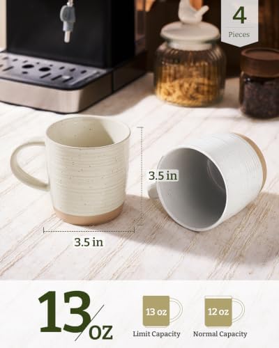famiware Coffee Mugs Set of 4, 13 oz Mug Set, Ceramic Cup Set with Handle - Image 3