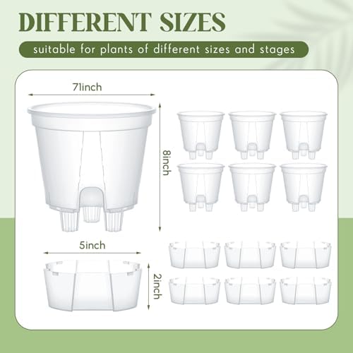 Wonderjune Self Watering Planter, 7.09'', Clear, 6 Pcs - Image 2