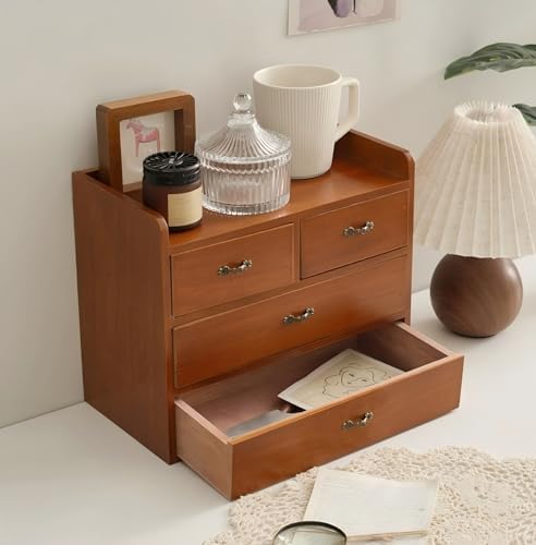 Xiaoyez Desk drawer organizer ，wooden desk organizer，desktop organizer with drawers，countertop drawers，4 drawer storage organizer，office organization，office organization and storage - Image 6