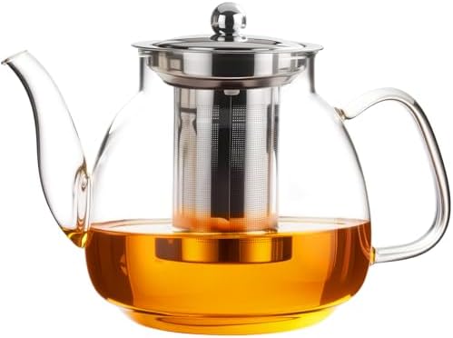 PARACITY Glass Teapot with Infuser, 50 oz Stovetop Kettle for Loose Tea by PARACITY