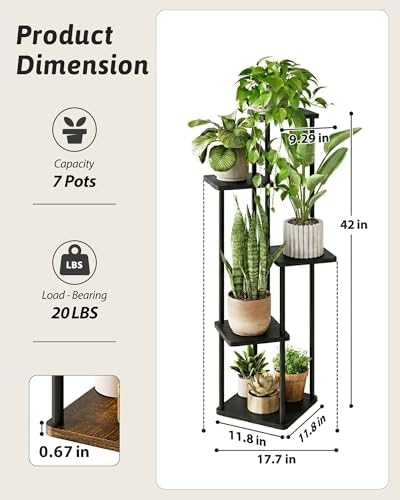 GENTINGBRO Tall Plant Stand Indoor 5 Tier Plant Shelf for Multiple Plants - Image 2