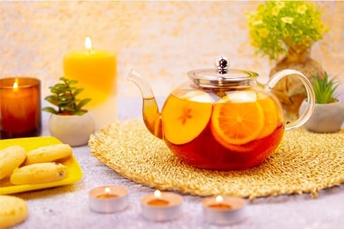 Aserson 1200 ml/40 oz Glass Teapot, Heat Resistant, Stainless Steel Infuser, Handmade, Leaf Tea Brewer, Borosilicate Glass, Stovetop Teapot and Microwave Safe - Image 4