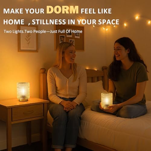 2 Pack Battery Operated Lamp with Timer,Small Decorative Table Lamps,Clear - Image 4