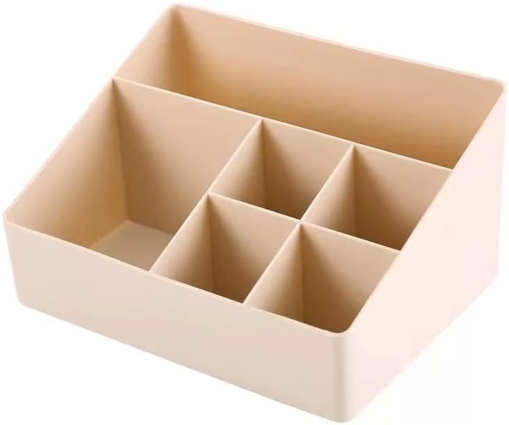 Granvela Home Organizer Bedside Table Organizer Makeup Storage Shelf and Display Box-6 Compartments (Cashmere or Deep Peach) by GranVela
