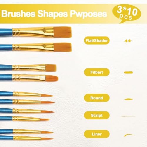 Mini Easels 6 Pack, Small Easels for Painting 24cm/9 Inch, Folding Design, Small Easel with 6 Palettes and 30 Brushes, Suitable for Outdoor Painting Party - Image 6