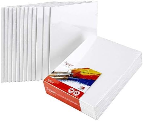 Artlicious Canvases for Painting - Pack of 48, 8 x 10 Inch Blank White Canvas Boards - 100% Cotton Art Panels for Oil, Acrylic & Watercolor Paint