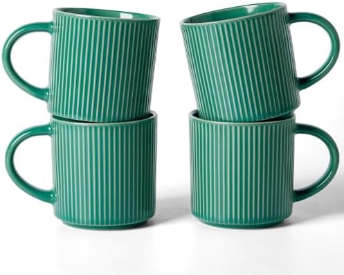 famiware Coffee Mug Set of 4, Star 12 oz Ceramic Mugs Cups Set with Handle by Famiware