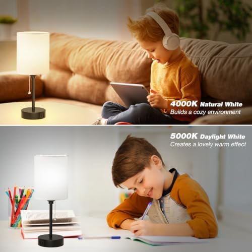Dicoool Bedside Table Lamp for Bedroom - Small Desk Lamp with USB Ports - Image 5