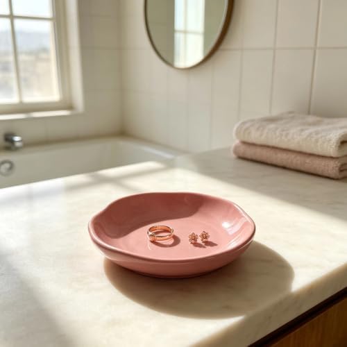 Ceramic Trinket Dish, Irregular Ring Jewelry Tray for Vanity Decor - Image 6