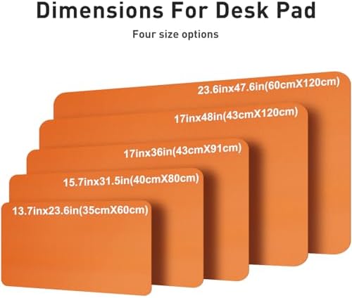 Aothia Faux Leather Desk Mat – Large Mouse Pad, Non-Slip PU Leather Blotter, Waterproof Writing Surface for Office and Home (Hermes Orange, 47.2" x 23.6") - Image 5