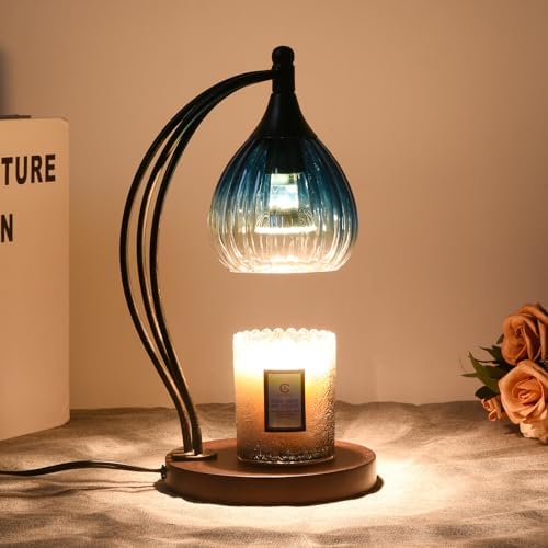 Candle Warmer Lamp with Timer Dimmer - Electric Candle Warmer Light Wax Warmer for Jar Candles - Candle Lamp Warmer Unique Gifts for Women Mom House Warming Gifts New Home Decor Sapphire Gradient - Image 6