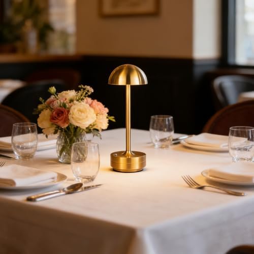 Cordless LED Table Lamp Rechargeable Table Lights Outdoor Gold - Image 6