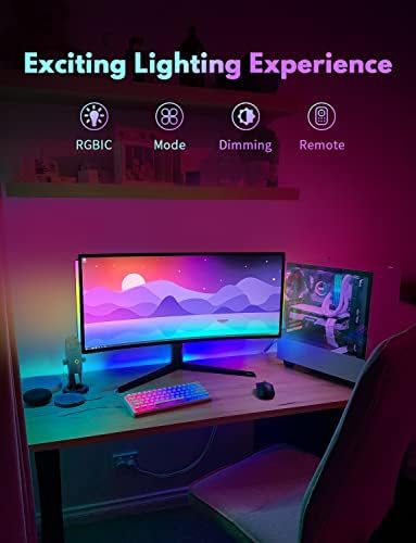 JUSJUBR 2PC RGB Under Monitor Light, Gaming Light with 353 Color Modes, LED Desk Light with Remote Control for Room/Monitor/PC Gaming Setup - Image 5