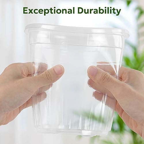 Bluepro Clear Nursery Pots with Drainage Holes, 7 Inch, 1 Gallon, 30-Pack - Image 4