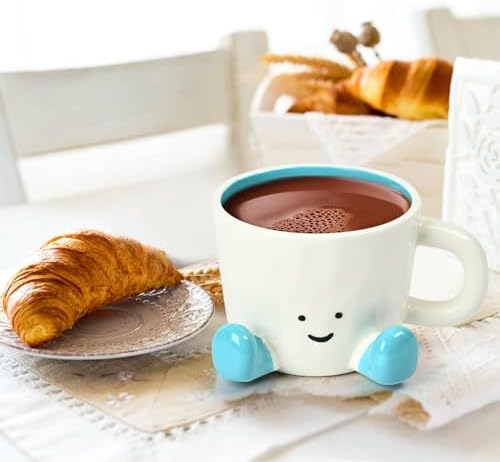 Coffee Mugs,Cute funny Mug For Women, 12.8oz/380ml Unique Ceramic Coffee Tea Cups, Office Mug Gift (blue) - Image 6