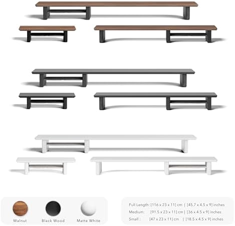 Raico Desk Cockpit Shelf Monitor Stand System Dual Screen Setup Wood Large Desk Accessory Organizer Unit (Matte White, Medium v2 | 36 Inches) - Image 5